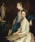 Thomas Gainsborough, Portrat von Molly und Peggy mit Zeichenutensilien